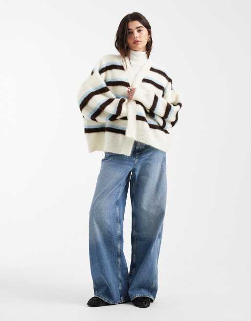 Miss Selfridge – Puszysty niezapinany kardigan w paski, 3 z 4