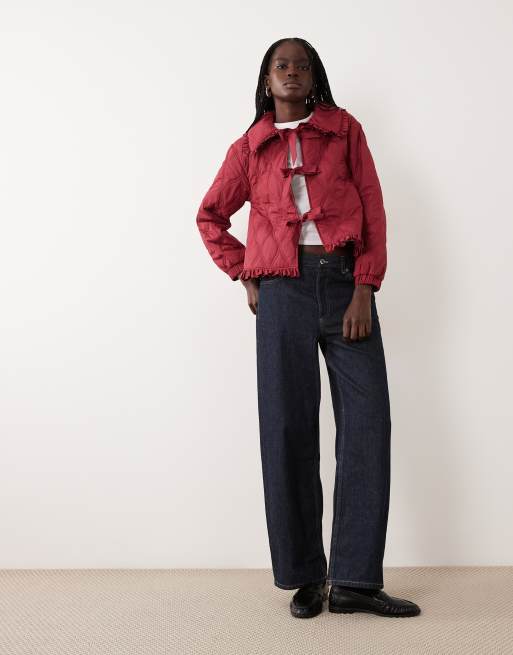 Miss Selfridge quilted bow liner jacket with bows, 3 of 4