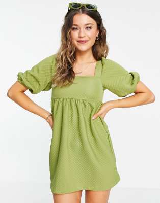 olive green smock dress