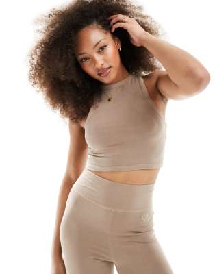 Miss Selfridge racer top in stone (part of a set)
