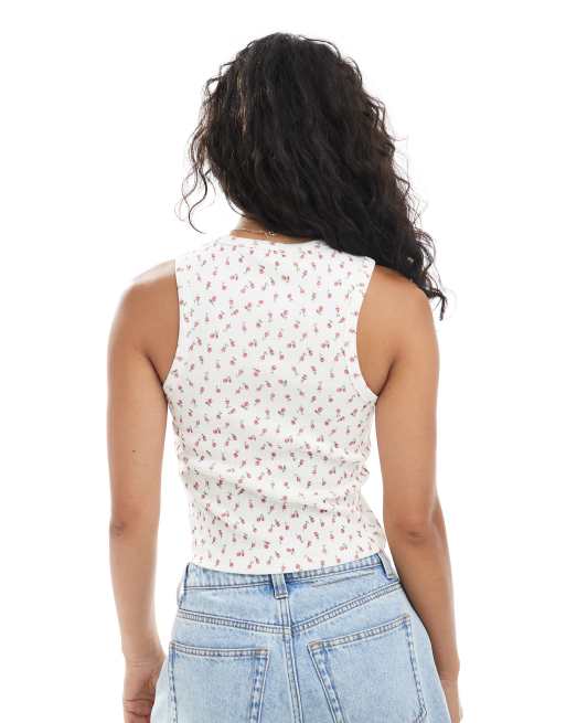 Miss Selfridge - Racerhemdje met fijne roze print, 2 van 4