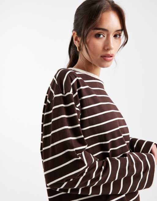 Miss Selfridge - Rechte top met lange mouwen en strepen, 3 van 4
