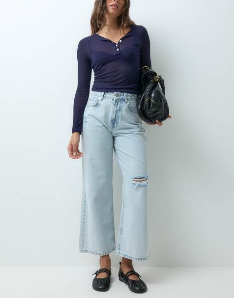 Miss Selfridge relaxed crop jean in light wash - view 1