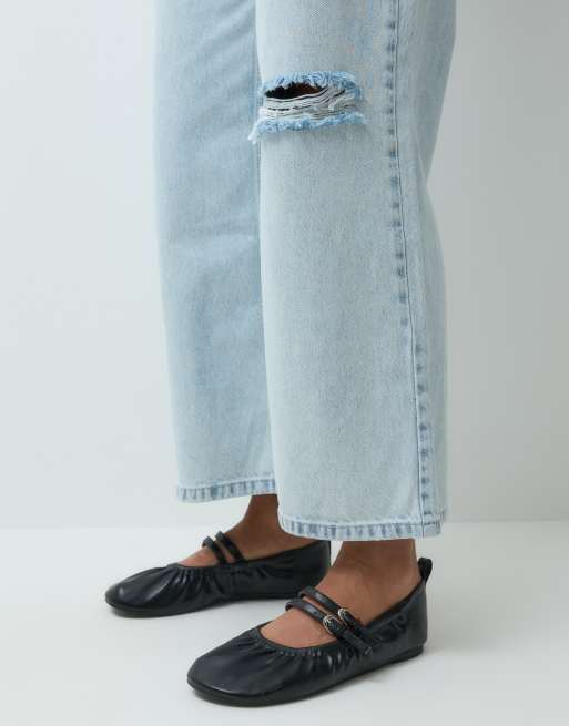 Miss Selfridge relaxed cropped jeans met lichte wassing, 2 van 5