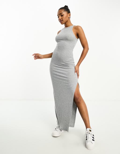 Ribbed halter midi dress - Women's fashion