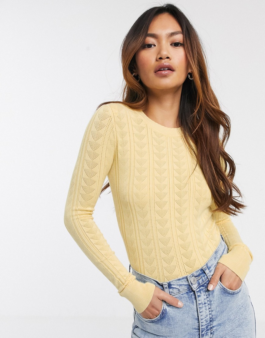 Miss Selfridge rib sweater in lemon-Yellow