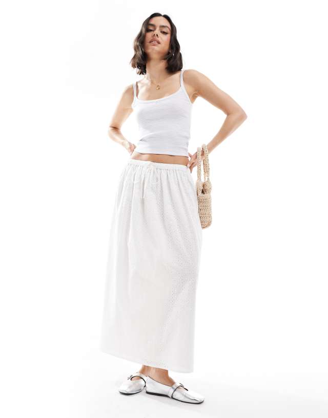 Miss Selfridge ribbed bow trim cami top in stripe | ASOS