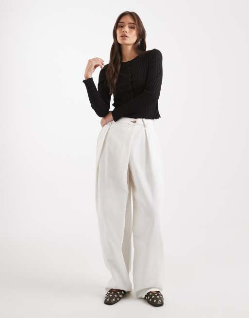 Miss Selfridge ribbed cardigan in black, 4 of 4