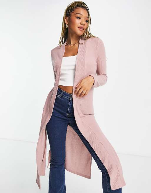 Blush pink duster clearance cardigan