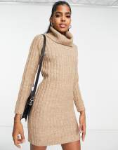 Miss Selfridge frill knitted dress in ivory | ASOS