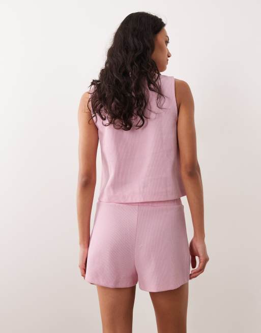 Miss Selfridge ribbed shorts in pink - part of a set