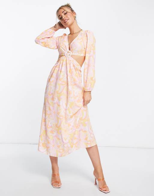 open lace back dress Rent Miss Selfridge Cut Out Tailored Dress In Pink
