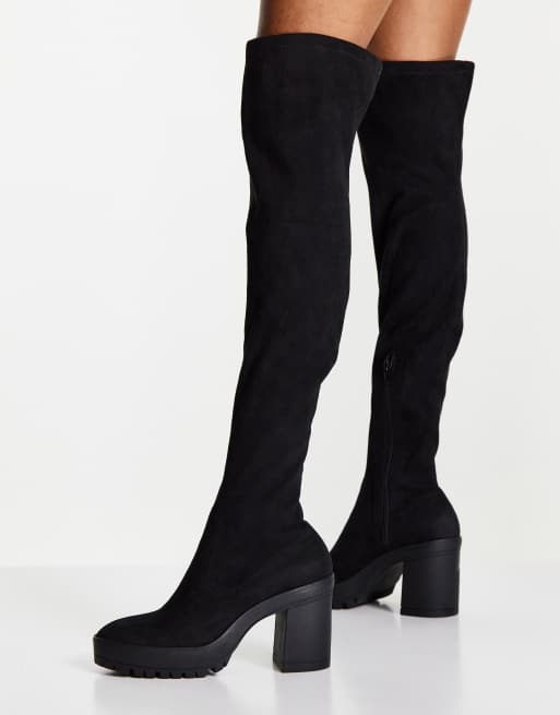Miss Selfridge Rio black micro knee high boots , 4 of 4