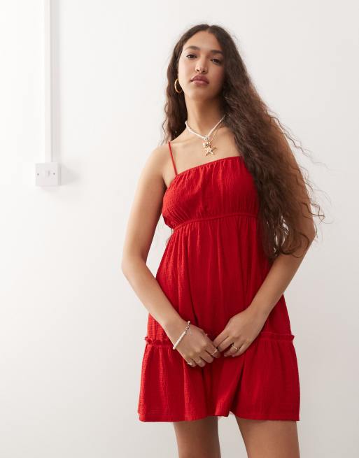 Robe Rouge Miss Selfridge - Taille 10 (UK) - Neuf Sans étiquettes - Coupe Courte Ou Midi