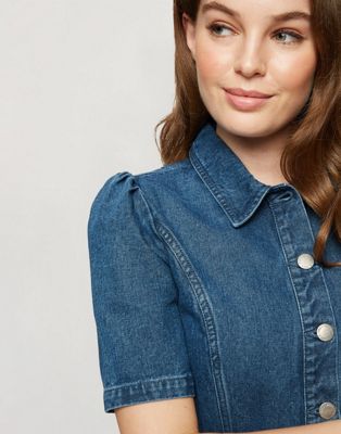 Robes casual Miss Selfridge - Robe chemise en jean délavage moyen