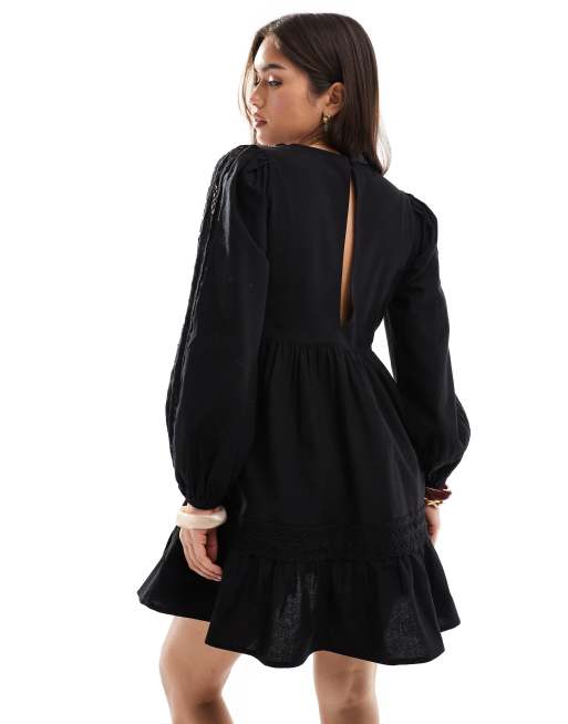 Miss Selfridge - Robe courte à détails ajourés, 3 de 4