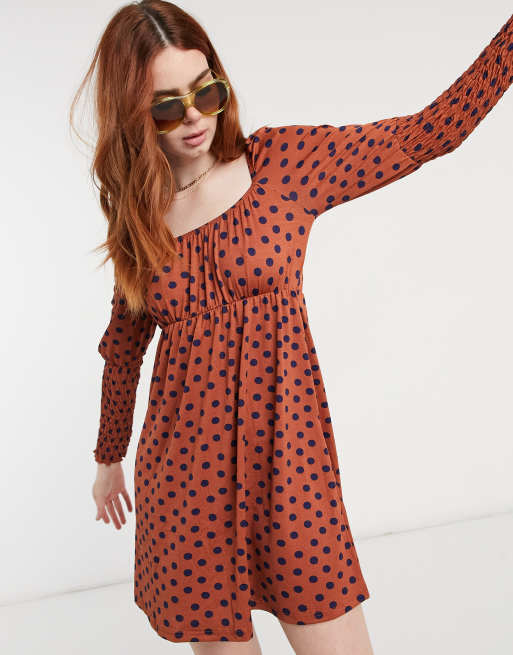 Miss Selfridge - Robe courte à pois - Rouge