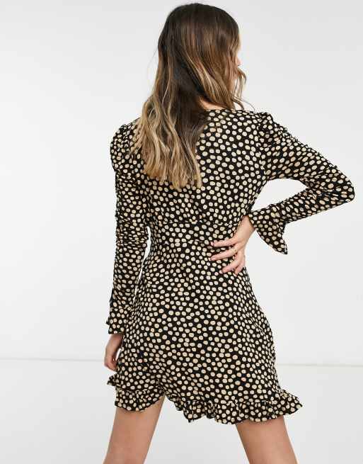 Robe beige a pois noir sale