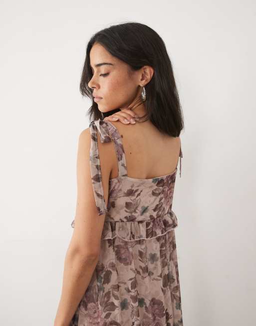 Miss Selfridge robe longue à bretelles nouées imprimé fleuri, 2 de 4