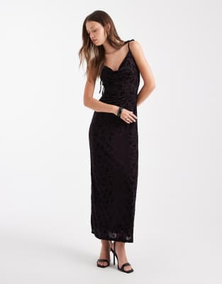 Miss Selfridge - Robe longue à col bénitier en dévoré - Violet