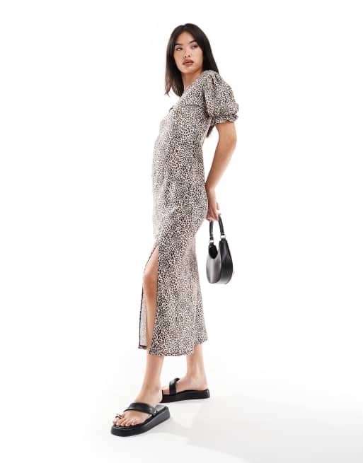 Miss Selfridge - Robe longue à imprimé léopard