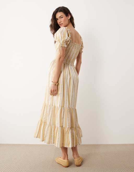 Miss Selfridge - Robe longue corset tendance folk à imprimé papier peint vintage, 4 de 4