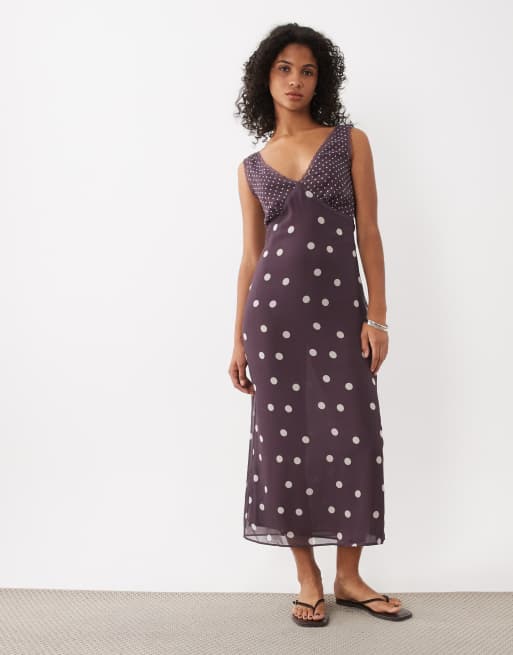 Miss Selfridge robe longue en mousseline à godets à pois, 2 de 4