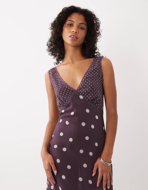Miss Selfridge robe longue en mousseline à godets à pois, 3 de 4