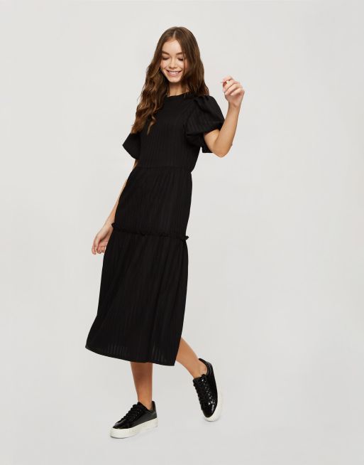 Miss Selfridge - Robe longue étagée - Noir