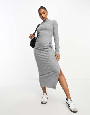 Robe Façonnable Gris Foncé Taille 38 (US 6) - 100% Laine Avec Doublure Satin - Occasion Très Bon État