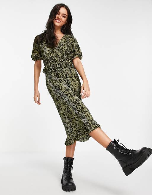 Miss Selfridge - Robe mi-longue plissée unie