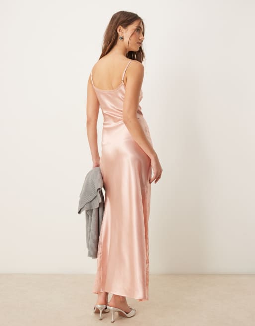 Robe De Soirée Miss Selfridge Rose Poussiéreux Avec Dentelle - Taille 4 - Occasion Très Bon état