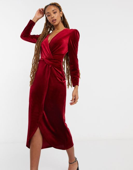 Robe velours rouge new arrivals