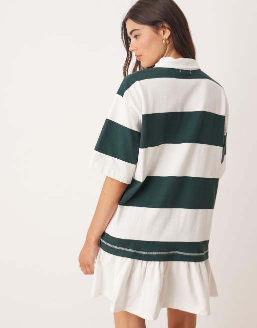 Miss Selfridge - Robe rayée façon maillot de rugby avec ourlet volanté, 4 de 4