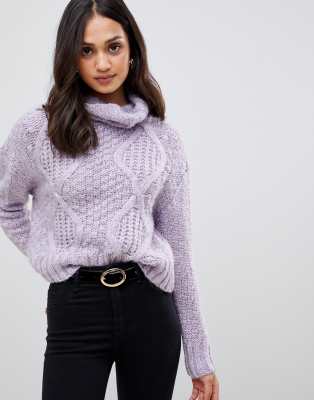 lilac polo neck jumper