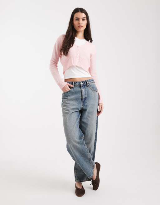 Miss Selfridge – Rosa, fluffig kofta med kort design, 2 av 4