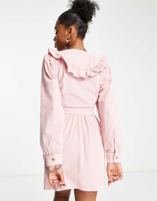 Miss Selfridge – Rosa klänning med volangok i manchester, 4 av 4