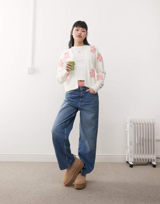 Miss Selfridge – Rosa kofta med blommigt mönster, 2 av 4