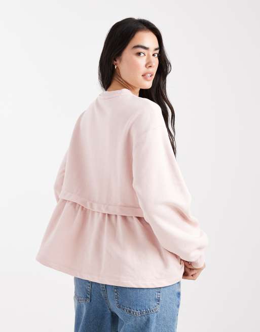 Miss Selfridge – Różowa bluza z baskinką, 3 z 4