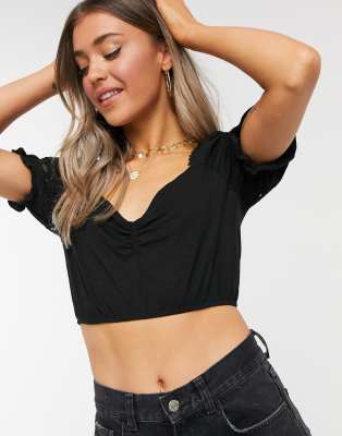 black crochet top