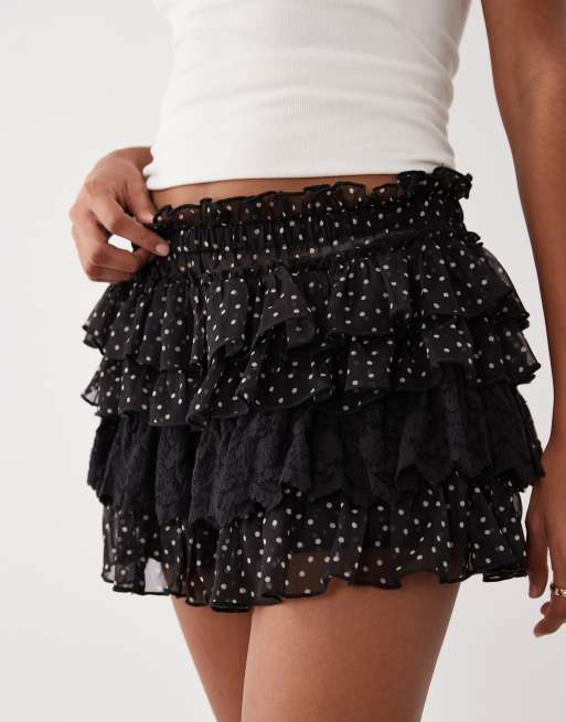 Miss Selfridge ruffle bloomer short in polka dot, 3 of 5