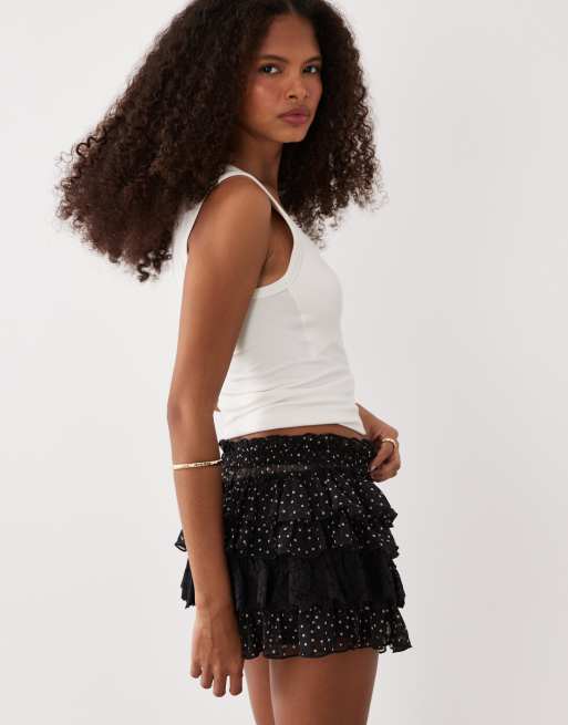 Miss Selfridge ruffle bloomer short in polka dot, 5 of 5