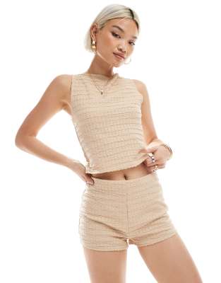 MISS SELFRIDGE RUFFLE TEXTURED MICRO SHORTS 
