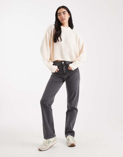 Miss Selfridge - Ruimvallende gebreide trui in licht crème, 2 van 4