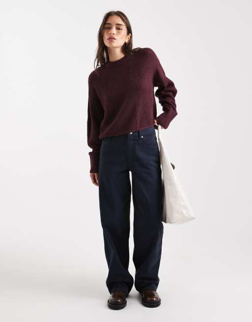 Miss Selfridge - Ruimvallende gebreide trui in paars, 3 van 4