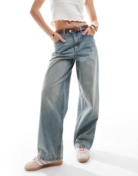 Miss Selfridge - Ruimvallende jeans in 'dirty' wassing - view 1