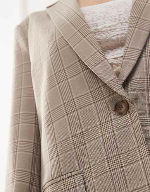 Miss Selfridge – Rutig kavaj i oversize och slouchy stil, del av set, 3 av 4