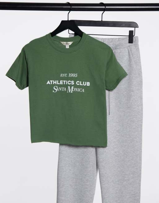 Miss Selfridge santa monica T-shirt in green