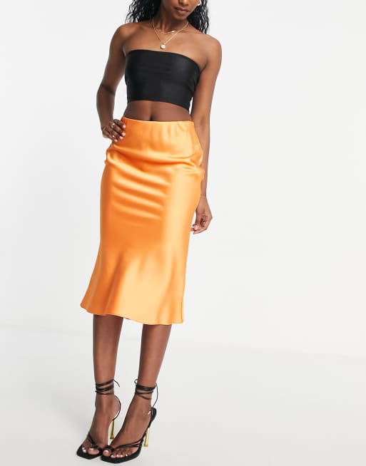 Satin bias cut midi skirt clearance uk