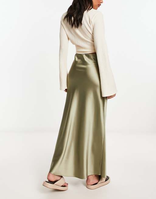 Silk shop khaki skirt